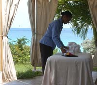 Spa tent with ocean view